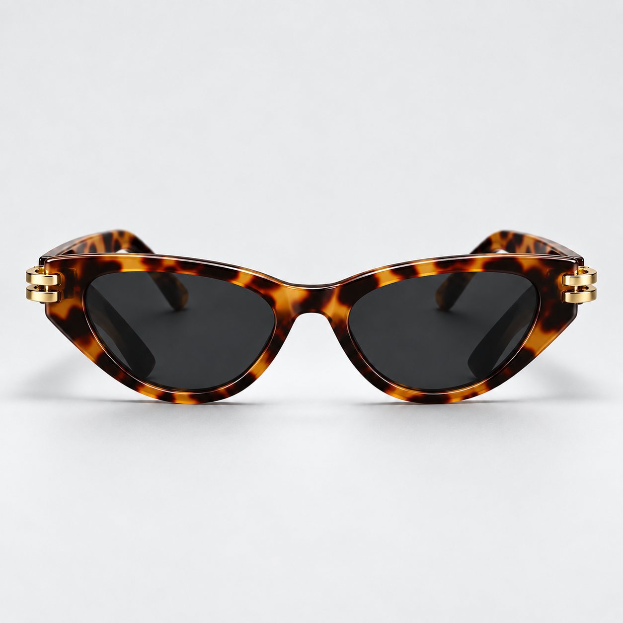 Tortoise cat-eye Dumb Glasses, front.