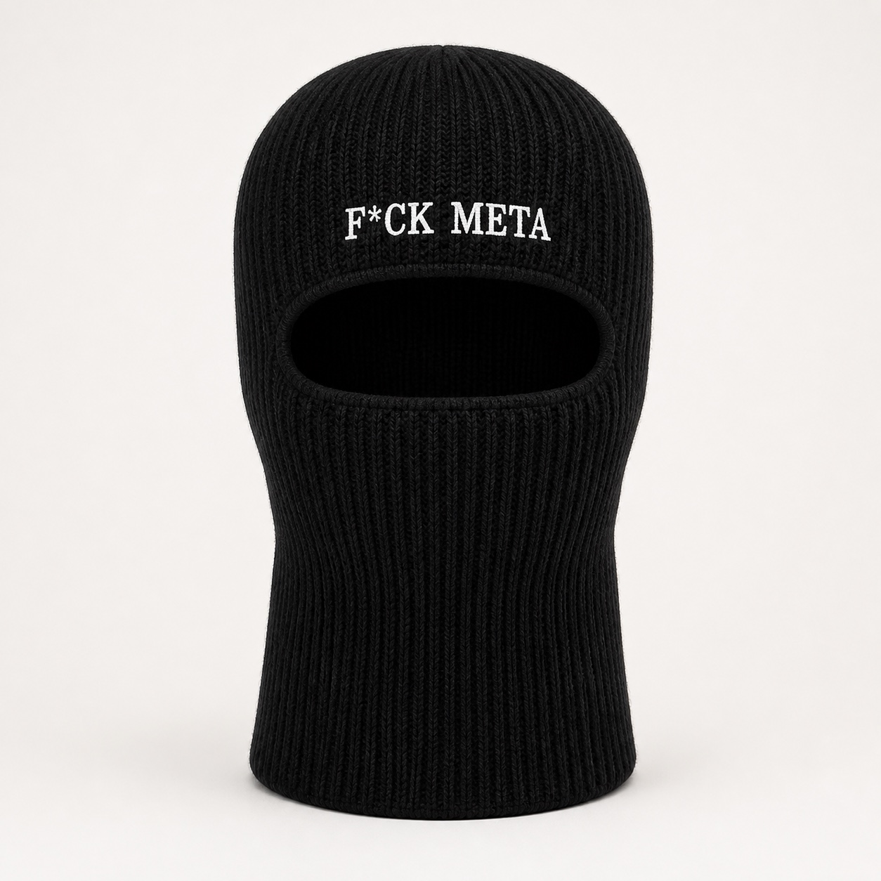Black Zucks Blindspot rib-knit balaclava, front.